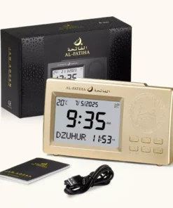 Jam Adzan Digital AL-FATIHA | Jam Suara Adzan 5 Waktu + Alarm | FAJ-106 GW